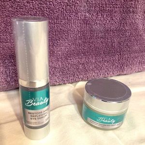 Via beauty restoration skin cream and eye serum